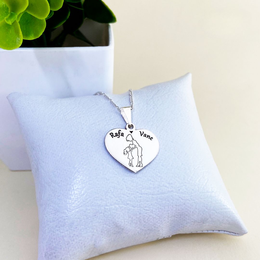 COLLAR MADRE E HIJA CORAZON