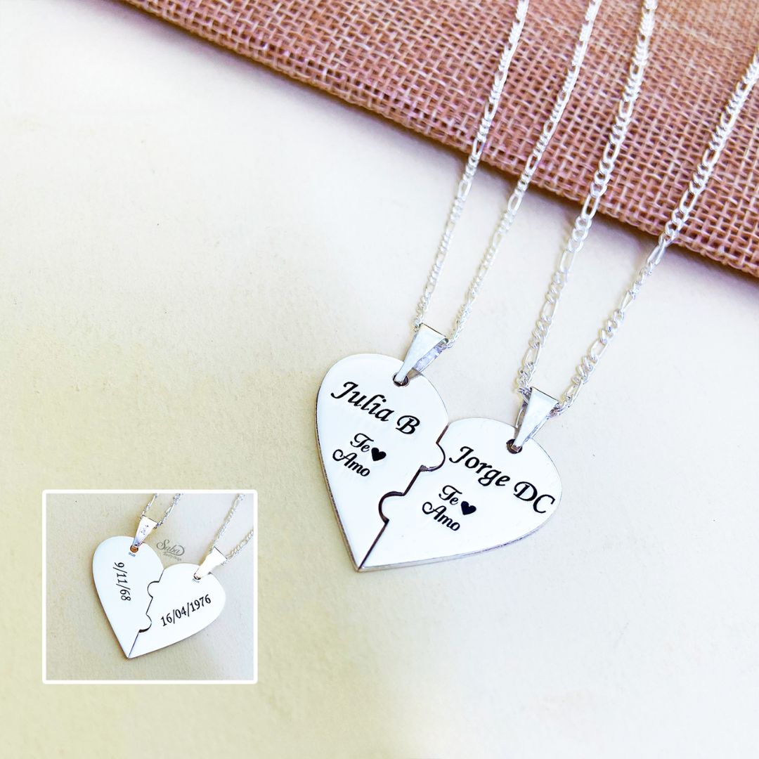 COLLAR DUO CORAZON PARTIDO