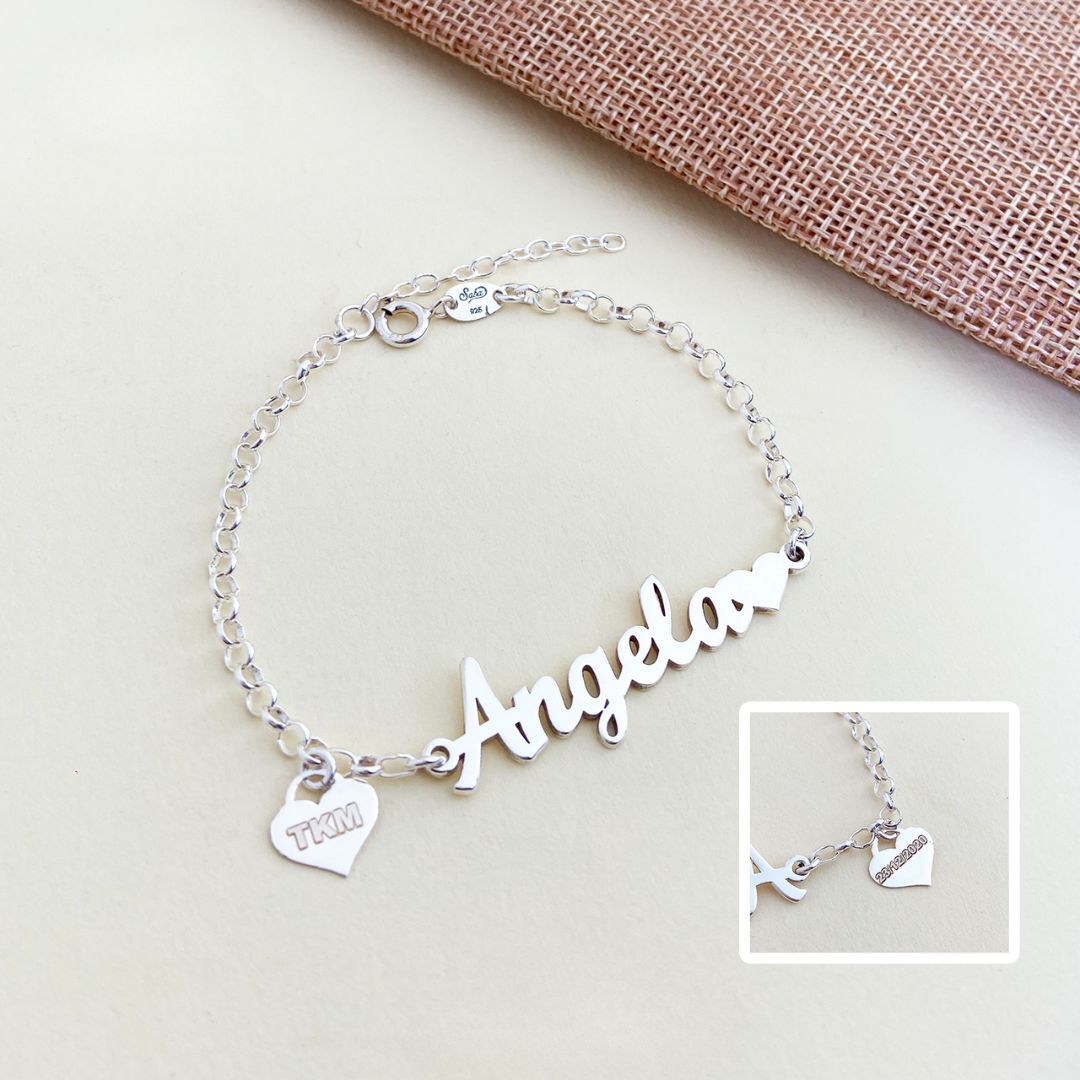 PULSERA NOMBRE Y CORAZON