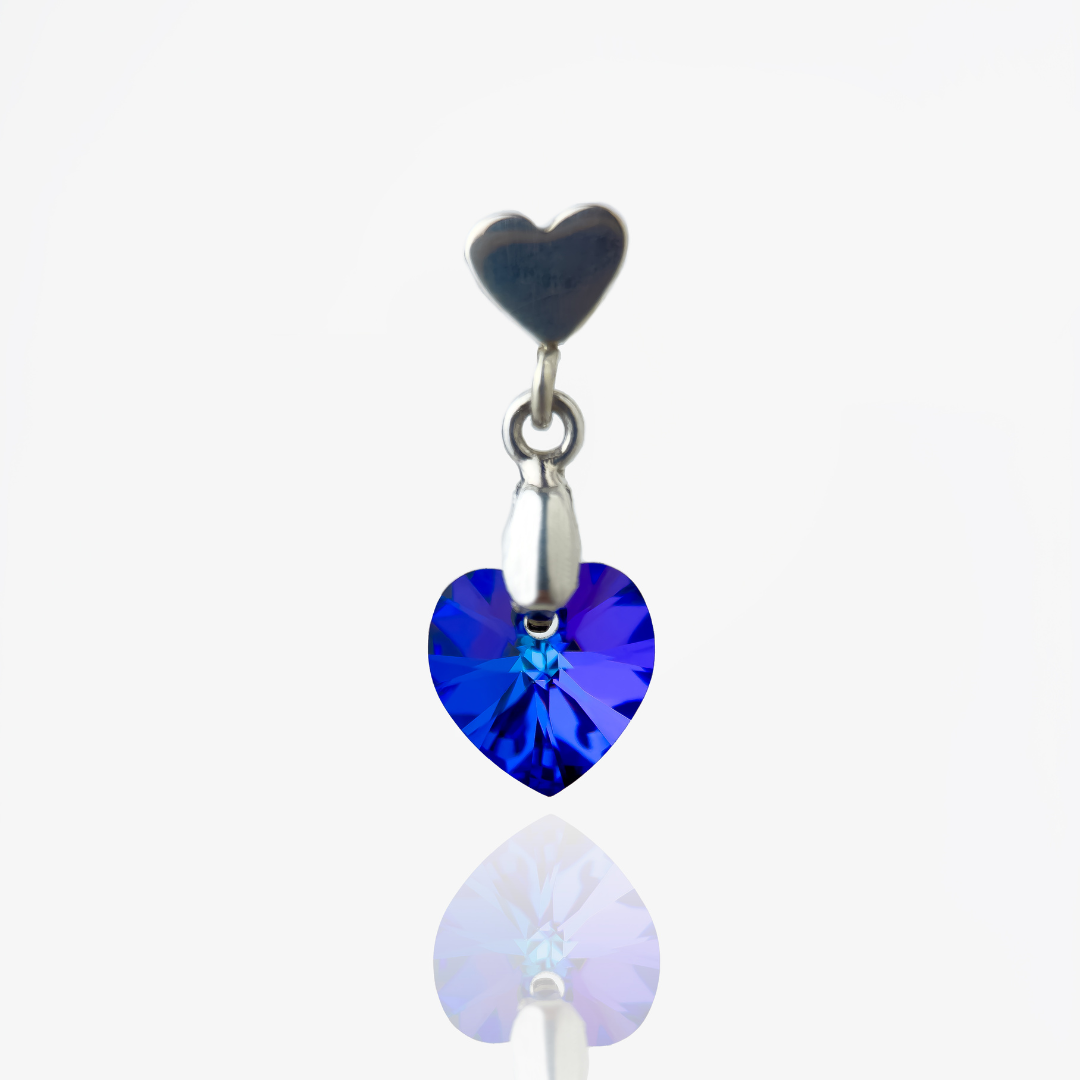 ARETES CORAZÓN DE CRISTAL