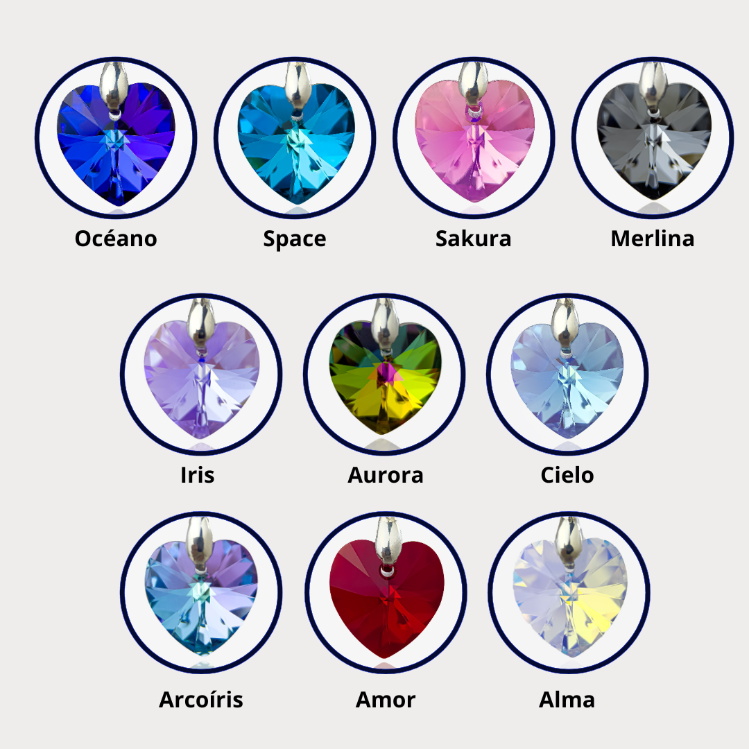 ARETES CORAZÓN DE CRISTAL