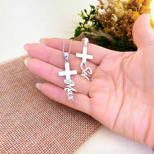 COLLAR DUO CRUZ + NOMBRE