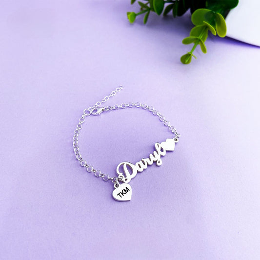 PULSERA NOMBRE Y CORAZON