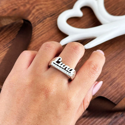 ANILLO CON NOMBRE Y CIRCONES