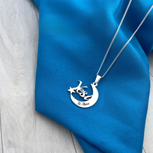 COLLAR NOMBRE LUNA Y ESTRELLA