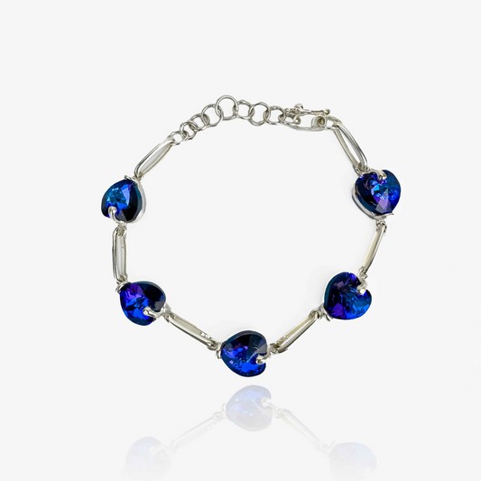 PULSERA CORAZÓN DE CRISTAL