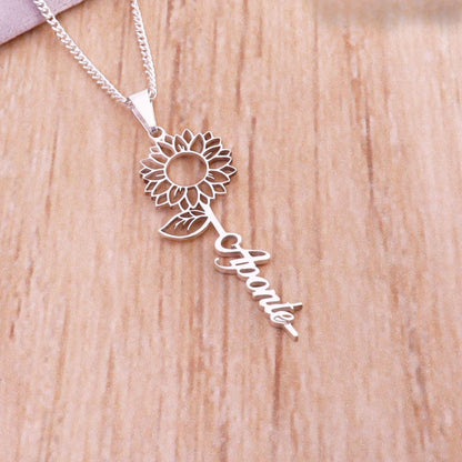 COLLAR GIRASOL CON NOMBRE