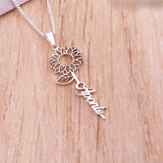 COLLAR GIRASOL CON NOMBRE
