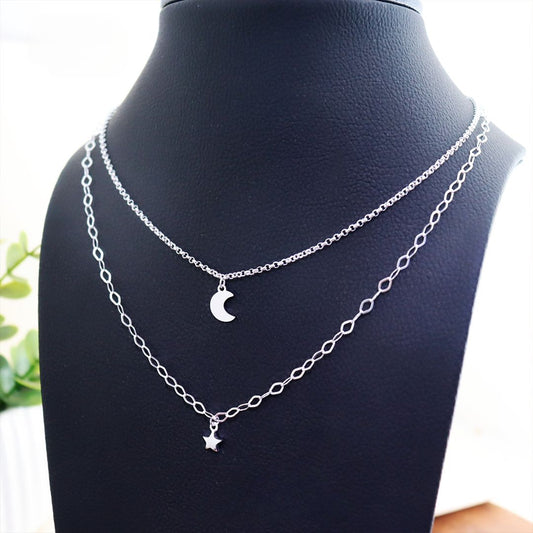 COLLAR DOBLE LUNA Y ESTRELLA